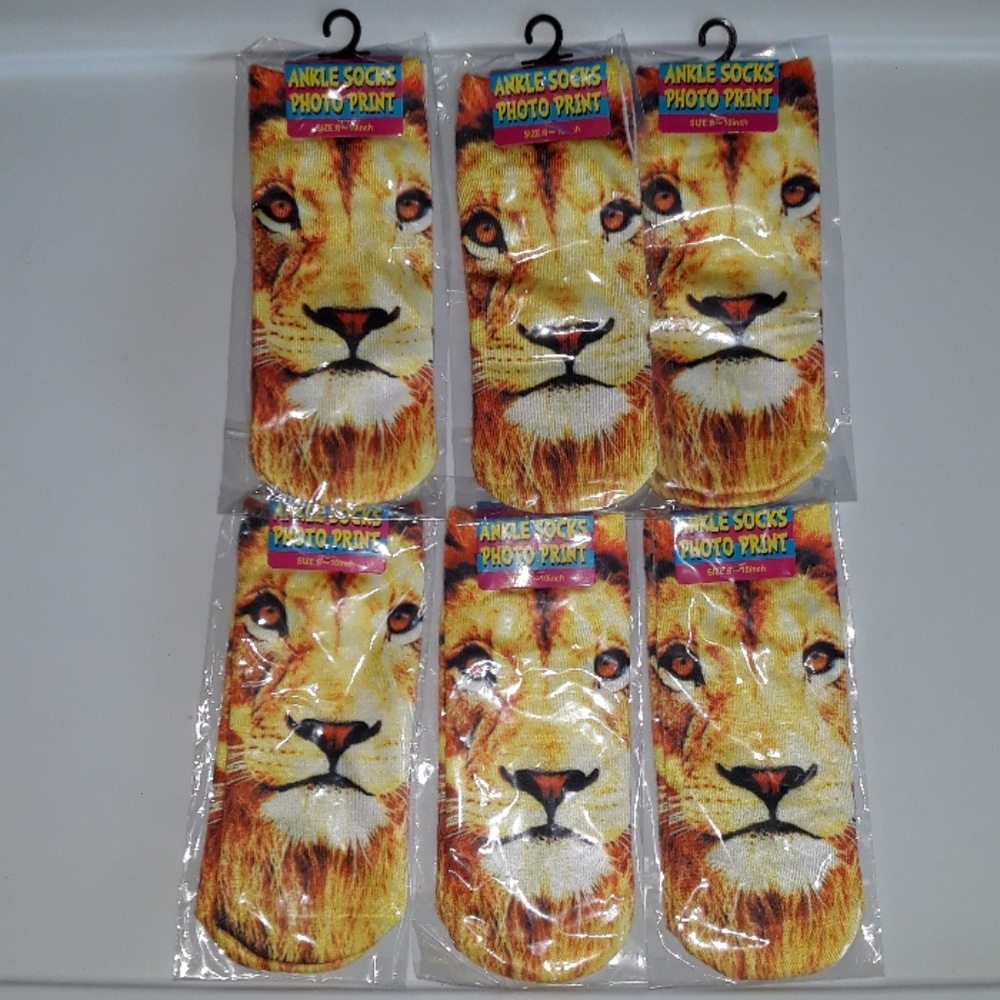 6 Lion Women's no show ankle socks One size fits most Patriotic Low Riders New